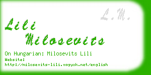 lili milosevits business card